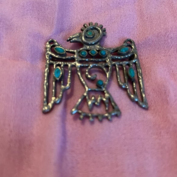 Eagle Brooch/PinTurquoise & SilverVintage